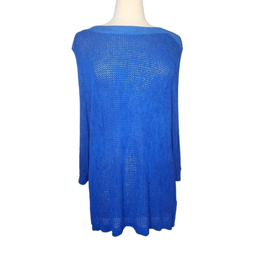 Vintage Peter Popovitvh Blue Sweater Swim Cover Up See Through Women's